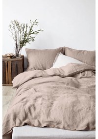 Svetlohnedá ľanová obliečka na vankúš Linen Tales, 70 x 90 cm