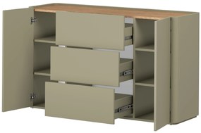 Komoda Elivo 150 cm - eukalyptus / dub baltic dune