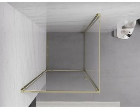 Mexen Exo, výklopný sprchový kút 95 x 95 cm, číre sklo, zlatá, 8181-095-095-50-00
