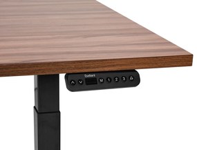 Elektricky nastaviteľný písací stôl 120 x 72 cm tmavé drevo/čierna DESTINES Beliani