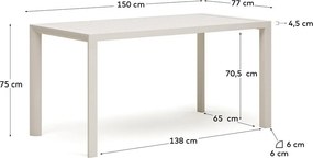 Hliníkový záhradný jedálenský stôl 77x150 cm Culip – Kave Home