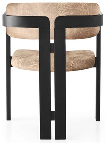 Jídelní židle CO z masivu černá/béžová