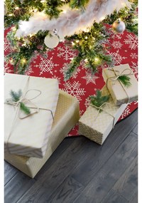 Bavlnený koberec pod vianočný stromček Butter Kings Freezy Snowflakes, ø 130 cm