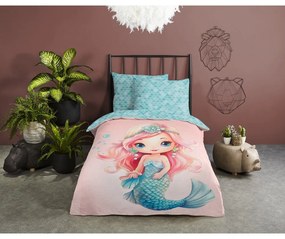 Modré/ružové bavlnené detské obliečky na jednolôžko 140x200 cm Alisse – Good Morning