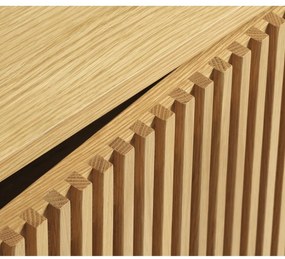 Nízka komoda v dekore duba v prírodnej farbe 143x70 cm Tiber – Unique Furniture