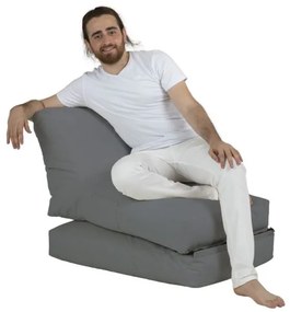 Skladací sedací vak, 180 x 55 x 40 cm, sivý