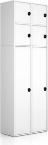 Nadstavba pre skrine FRAME, 4x dvere, 872 x 450 x 854 mm, RFID zámok, biela
