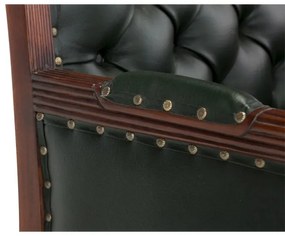 furniture-nabytek.cz - Masívne kancelárske kreslo Cambridge II, mahagón, lakované, zelené