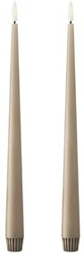 ester & erik LED sviečka Taper 30 cm / 18 Nougat Note – set 2 ks