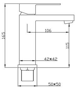 Mexen Cube, umývadlová batéria, čierna matná, 72900-70