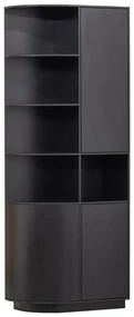 Čierna modulárna knižnica z borovicového dreva 78x210 cm Finca – WOOOD