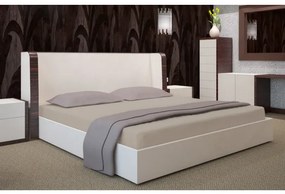 Posteľné prestieradlo z bavlneného saténu cappuccino farby Šírka: 200 cm | Dĺžka: 220 cm
