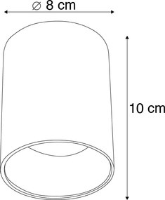 Sada 4 moderných prisadených bodových svetiel biela GU10 50mm - Ronda
