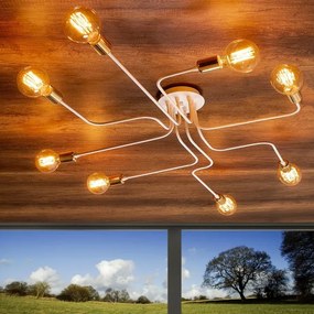 Prisadený luster TRUVA 8xE27/40W/230V biela/zlatá