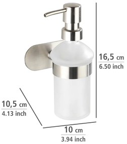 Samodržiaci sklenený dávkovač mydla v matne striebornej farbe 200 ml Orea – Wenko