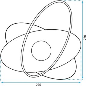 Toolight Toolight, LED nástenné svietidlo 8W APP1432-CW, čierna-zlatá-biela, OSW-03500