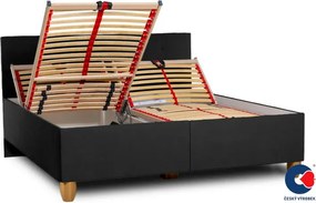 Manželská posteľ s lamelovým roštom ALMA, 200x160, čierná vzor (č.41)