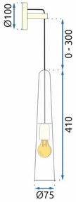 Toolight - Nástenné svietidlo E27 60W APP896-1W, zlatá, OSW-06890