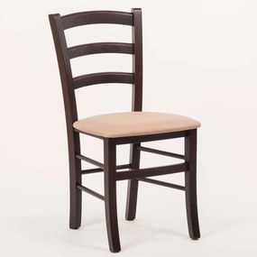 Stima stolička PAYSANE s čalúneným sedákom Vyberte odtieň ->: Wengé, Vyberte látku ->: LUX Cappuccino 24