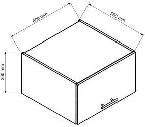 Skrinka do kuchyne Zoya W60okgr / 560 Biely hrášok / Biely
