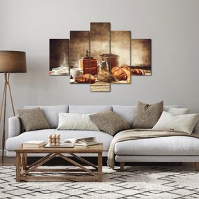 Obraz - Káva a raňajky (150x105 cm)