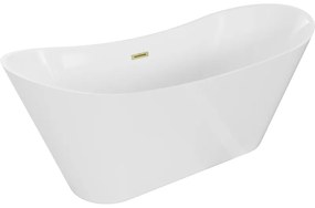 Mexen Celia, voľne stojaca vaňa 170 x 75 cm, biela, zlatý matný prepad, 52331707500-55