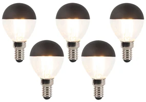 Sada 5 stmievateľných LED vláknových žiaroviek E14 P45 čierne 300lm 2700K