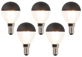 Sada 5 stmievateľných LED vláknových žiaroviek E14 P45 čierne 300lm 2700K