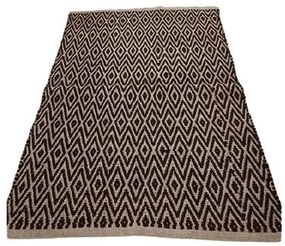 Prírodné jutové koberec s čiernym Diamond vzorom - 120 * 180cm