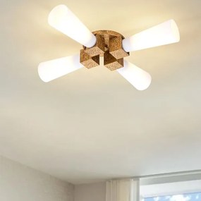 Elstead KRISTY-4P-DG-OPAL - Luster na tyči KRISTY 4xE27/40W/230V medený