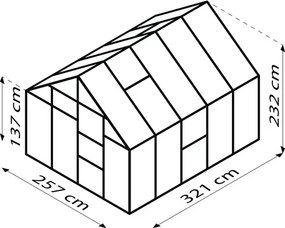 Skleník Vitavia Meridian 1 8300 polykarbonát 6 mm 257x321 cm zelený