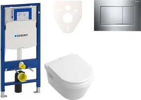 Cenovo zvýhodnený závesný WC set Geberit do ľahkých stien / predstenová montáž + WC Villeroy &amp; Boch Omnia Architectura 111.300.00.5NB6