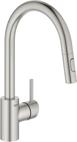 Grohe Concetto New drezová batéria s vyťahovacou sprškou supersteel 31483dc2 G31483DC2