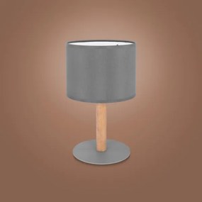 Stolná lampička DEVA 1xE27/15W/230V šedá/drevo