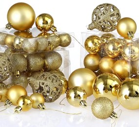 Sada vianočných závesných dekorácií REGALO zlatá (100 ks)