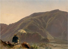 Sklenený obraz - Jules Coignet, View of Bozen with a Painter, reprodukcia (70x50 cm)