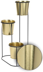 KOVOVÝ KVETINÁČ SO STOJANOM GOLD 46,5X23,5 CM ZLATÁ/ČIERNA