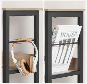 Regál Vasagle Barmy 100 cm světle hnědý/černý
