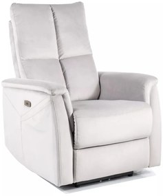 Elektrické polohovací křeslo Neptun Velvet s masáží světle šedé