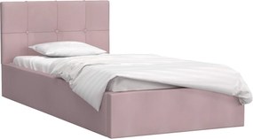 GM Čalúnená jednolôžková posteľ s úložným priestorom Ingrit 90x200 - ružová