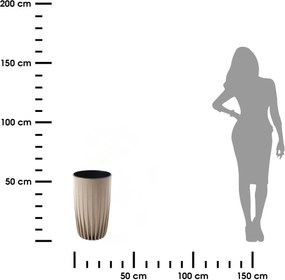 PLASTOVÝ KVETINÁČ STRIPPED ECO 51X30 CM BÉŽOVÁ