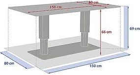DEOKORK Hliníkový výsuvný stôl LYON 150x80 cm (antracit/medová)
