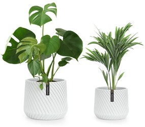 Fox & Fern Heusden, súprava 2 kvetináčov, polyston, vhodný na rastliny, ručná výroba, 3D vzhľad