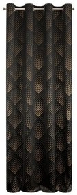 DECOREUM  Mäkký záves z lesklého zamatu zdobený zlatou potlačou s geometrickým vzorom 140 cm x 250 cm čierna 100 % polyester Rozmer varianty: 140 cm x 250 cm, Farba varianty: čierna 98899