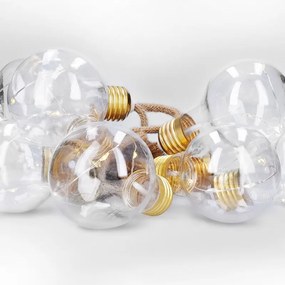 SOLIGHT LED dekoratívne žiarovky na prírodnom povraze, 10x žiarovka, 30LED, 180cm, časovač 3x AA