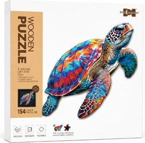 Drevené puzzle Korytnačka s rámikom - 158 dielikov
