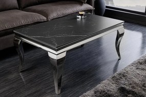 Dizajnový konferenčný stolík Rococo 100 cm čierny / strieborný