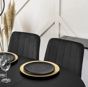 Vintino kreslo LAVA Velvet - čierna farba, nohy čierne - vintino.sk