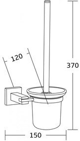 Mexen príslušenstvo, VANE držiak na wc kefu, čierna, 7020950-70