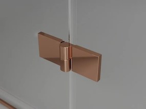 Mexen Lunar, L sklápací sprchový kút ľavý 75 x 70 cm, 8mm číre sklo, profil ružové zlato, 834L-075-070-60-00-L